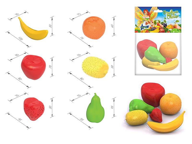 Набор "Фрукты" (6 предметов в пакете) 435