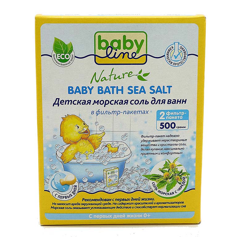 BABYLINE NATURE Детск.морск.соль д/ванн 500 гр. Чередой