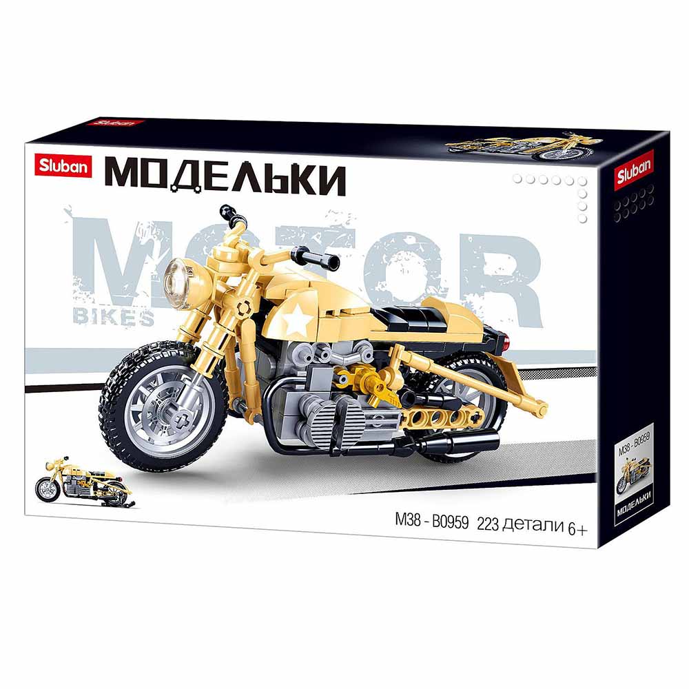 Конструктор пластиковый Sluban "Военный мотоцикл"(223 детали) ( Арт. M38-B0959)