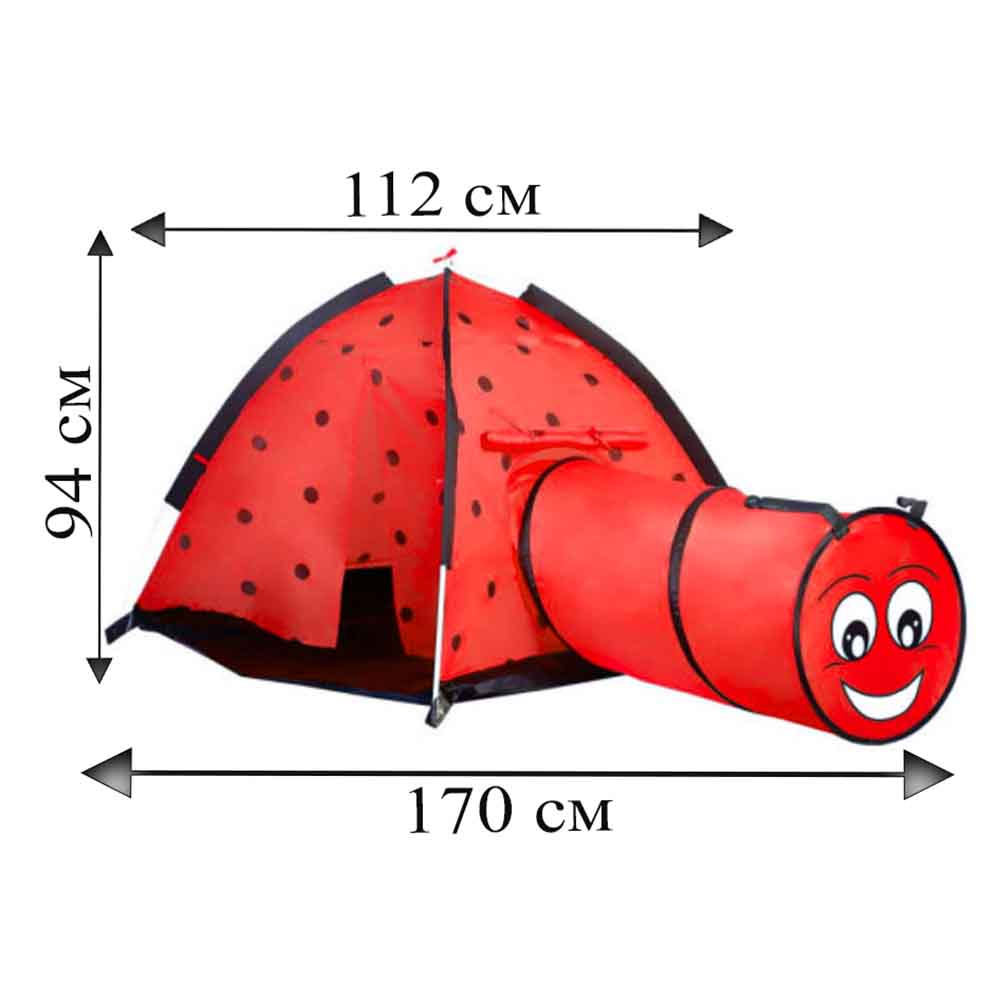 Палатка игровая туннель (170х112х94 см) "БОЖЬЯ КОРОВКА" (в коробке) (арт. 8902)