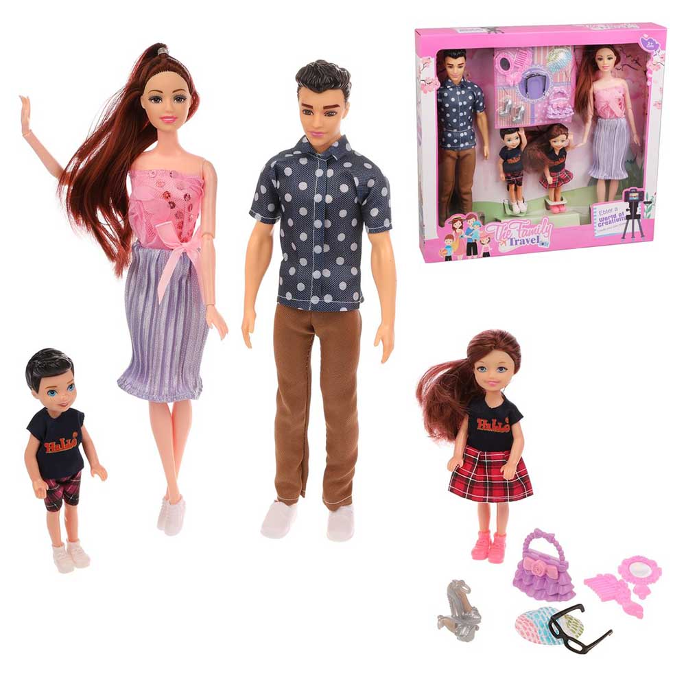 Игр. набор "Счастливая семья", в комплекте 4 куклы, предметов 7 шт.,кор.LY125-C