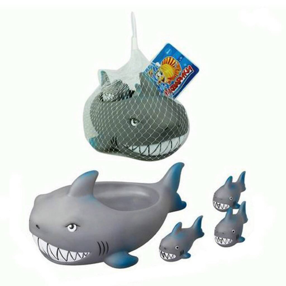 Набор игрушек для купания Акулы, 4 шт, сетка M7339-2