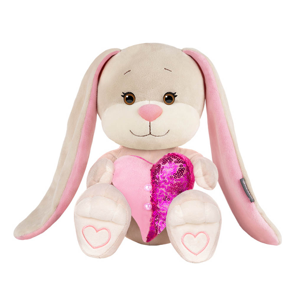 Мягкие Игрушки Мягкая игрушка Зайка с Розовым Сердцем, 25 см JL-051901-25-1
