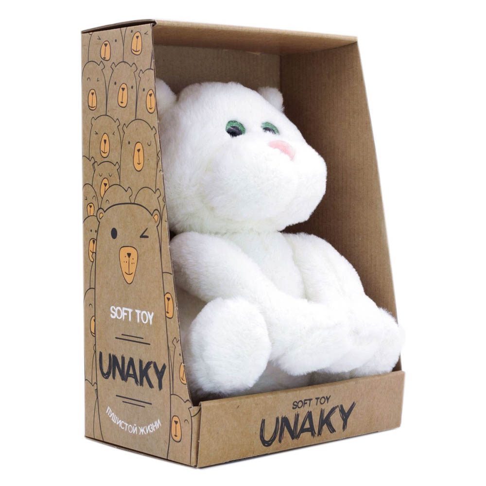 Мягкая игрушка в средней подарочной коробке Котик Мося белый 22 см, 938822М