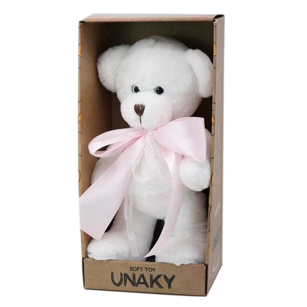 Мягкая игрушка в большой подарочной коробке Медведица Сильва с розовым атласным бантом , 33 см, 0913333S-14L
