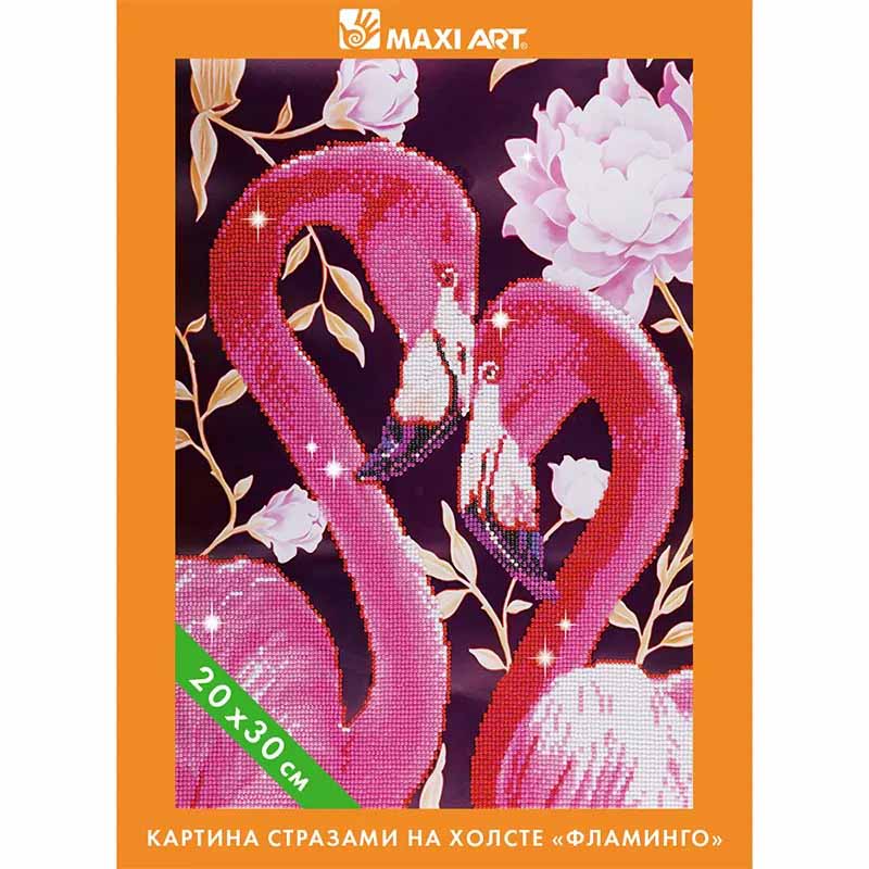 Картина Стразами на Холсте Фламинго, 20х30см  MA-KN0261-10