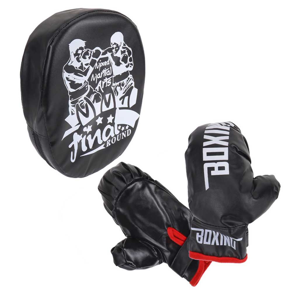 Набор для бокса чёрный. "Спортсмен" (лапа 24 см, перчатки,в сетке) ( Арт. Y24652007)