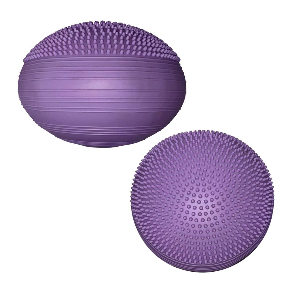 649225 Подушка для фитнеса балансировочная массажная Х-Match, 33 см., ПВХ, фиолет., насос в компл.